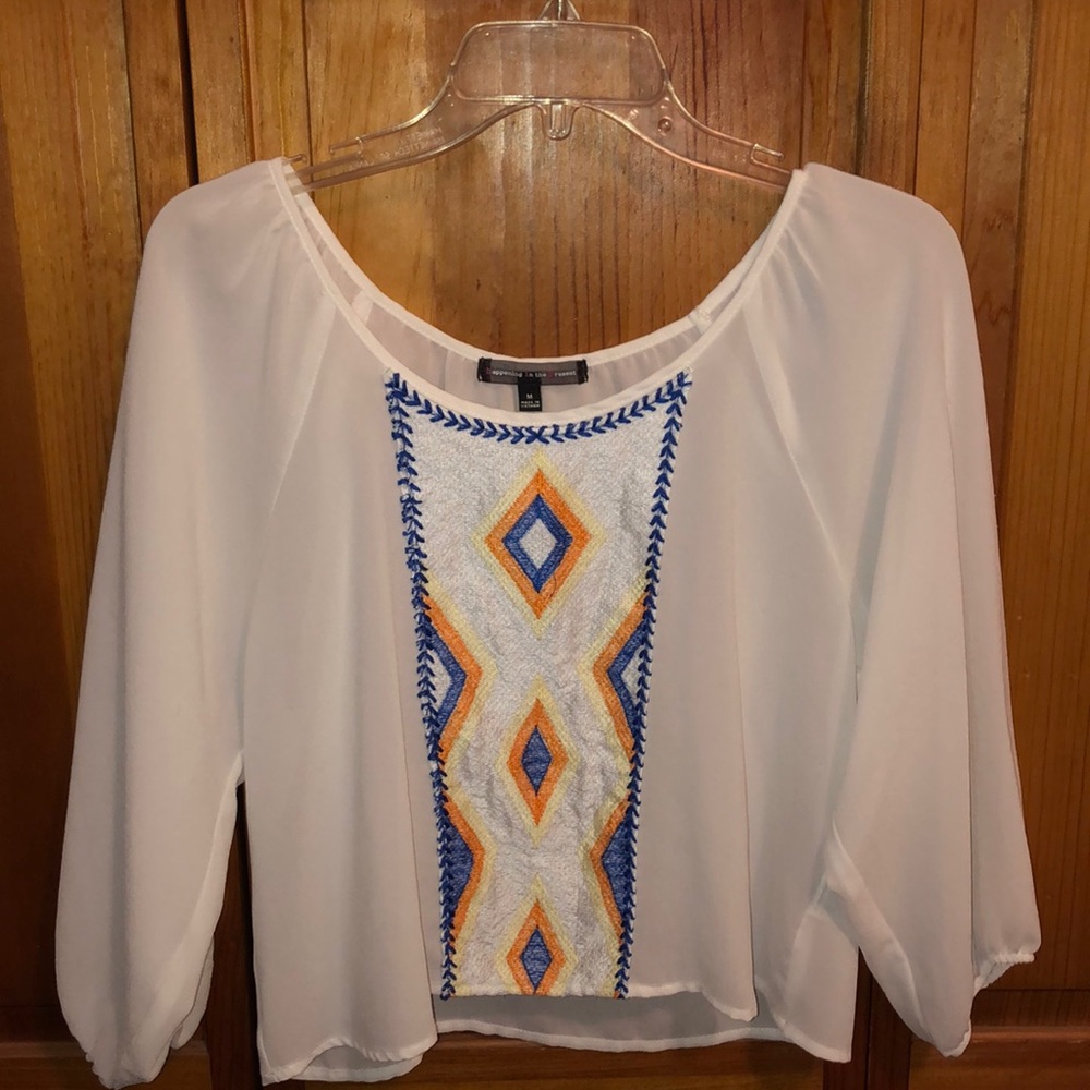 Sheer 3/4 sleeve shirt